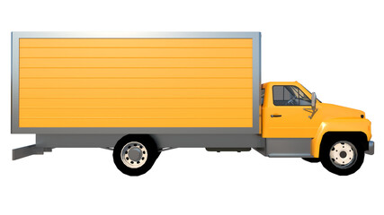 Cargo Van Truck 1- Lateral view white background 3D Rendering Ilustracion 3D	
