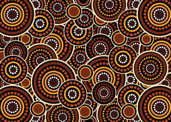 Aboriginal circle design seamless pattern background