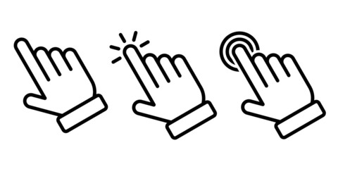 Fototapeta premium Cursor icon symbol set simple design