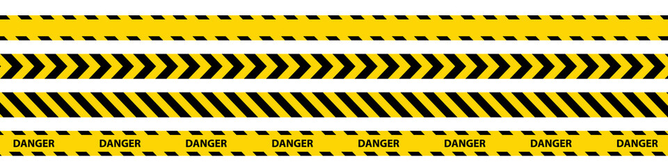 Warning stripes road sign set