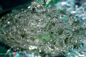 Seething water close-up macro texture background. Selective focus