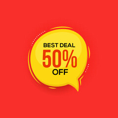 Best deal 50 percent off discount offer banner