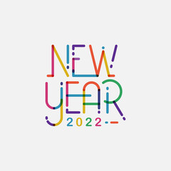 New Year 2022 lettering typography vector illustration for banner, flyer and greeting card