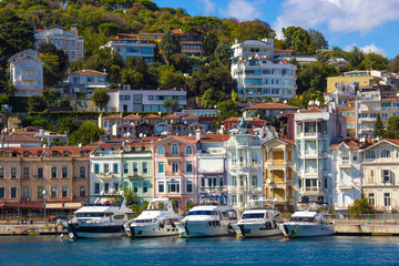 Obraz premium Houses on the coast of the Bosphorus in Istanbul.