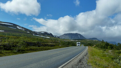 Motorhome on country road in Norway