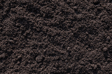 Soil texture background ,Black soil land for plant growth background. Top view
