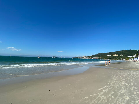 Jurere beach in a sunny day, Florianopolis, Santa Catarina, Brazil.