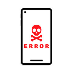 Mobile phone virus alert icon. Illustration vector