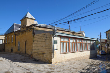 Medieval Kilisa Mosque close up on a sunny September day. Derbent