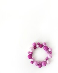 White background. Colored thread, crochet balls yarn.