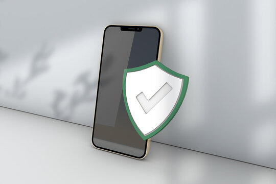 iPhone mockup online security concept