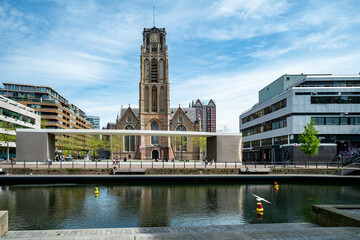 Grote- or Sint Laurenskerk at the Grote Kerkplein in Rotterdam, Zuid-Holland Province, The...