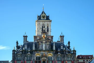 Foto auf Leinwand Historical Town Hall, Delft, Zuid-Holland province, The Netherlands © Holland-PhotostockNL