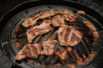 北海道のお庭で炭火でジンギスカンバーベキュー