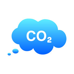 CO2 emissions vector icon. Carbon gas cloud, dioxide pollution. Global ecology exhaust emission smog concept
