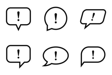 Talk bubble notification speech icon set. Reminder bubbles silhouette. Chat on line vector design elements.