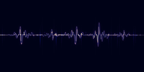 heart wave line equalizer pulse abstract background 3d illustration