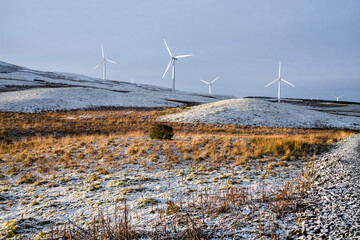 Wintery Landscape on a Scottish Windfarm
