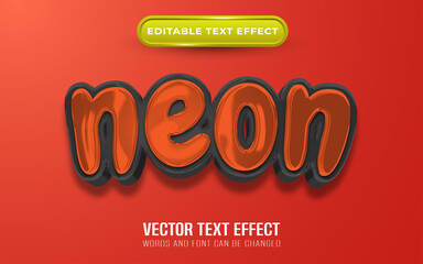 Neon editable text effect