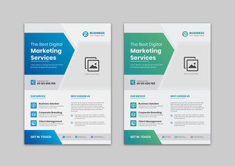 Corporate Business Flyer Design Set. Modern Flyer Background Design, Flyer Template Geometric shape used for business poster layout, annual report, poster, flyer in A4.