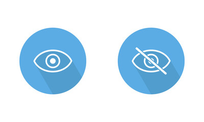 Eye icon set. Eyesight symbol. Retina scan eye icons. View hidden icons symbol. Privacy and block symbol. Simple eyes collection. Eye silhouette. Vector