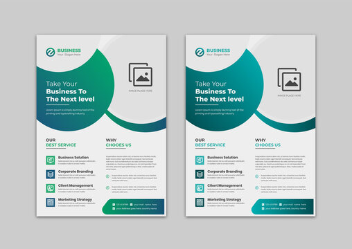 Corporate Business Flyer Design Set. Modern Flyer Background Design, Flyer Template Geometric shape used for business poster layout, annual report, poster, flyer in A4.