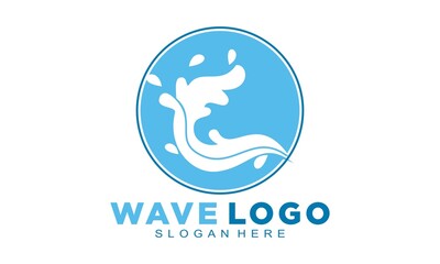 Sea wave illustration icon logo