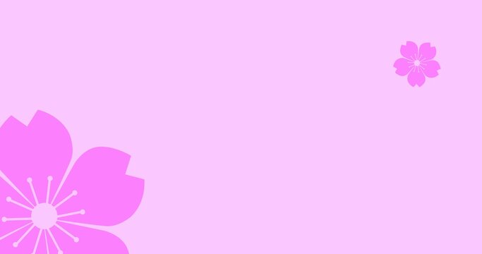 Vector image of flowers over pink background with copy space