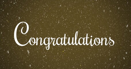 Digitally generated image of congratulations text against brown background with copy space