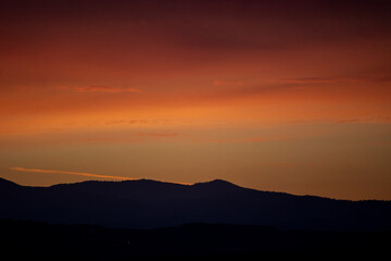 sunset in the mountains