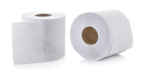 toilet paper on white