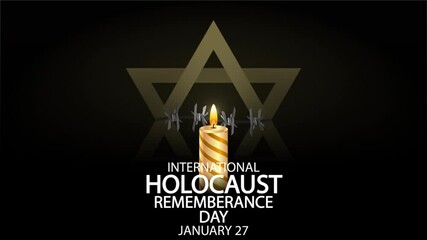 International day of remembrance for the victims of the holocaust star of da, art video illustration.