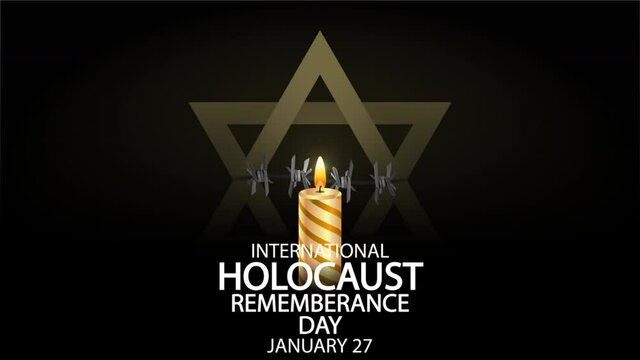 International day of remembrance for the victims of the holocaust star of da, art video illustration.
