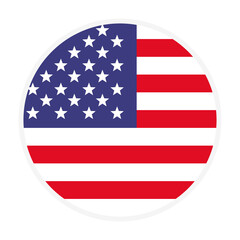 Round American Flag Icon. vector.