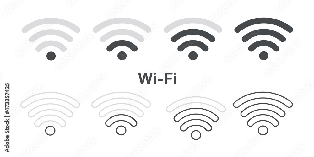 Aufkleber wifi icons set. internet icons. wireless internet symbol. set of sign for connect of network. bar of
