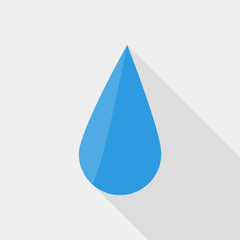 Flat water drop vector icon.