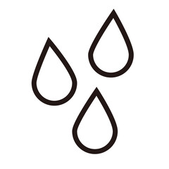 White and black water drops icon. Simple vector.