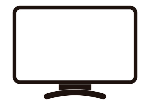 Icono negro de pantalla en fondo blanco.