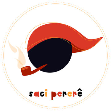 Saci Perer&ecirc;, character of Brazilian folklore. Culture of Brazil. Legend, mythology, children's story. Vector illustration on white background.