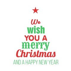 Christmas wishes text tree