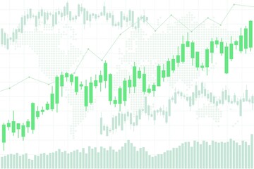 Green stock market chart background