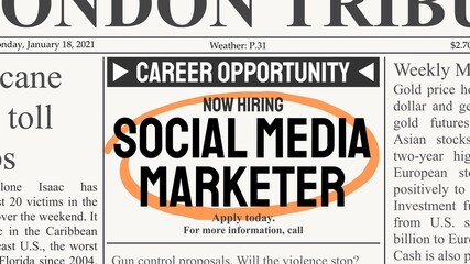 Social media marketing job