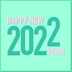 New year card 2022 in paper cut aut style. The color can be changed.