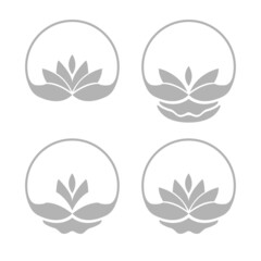 Fototapeta premium lotus icon on a white background, vector illustration