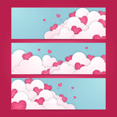 Happy Valentine's Day banner. Holiday pink background design with heart. Design for special days, women's day, party, birthday, mother's day, father's day, Christmas, wedding, and event celebration