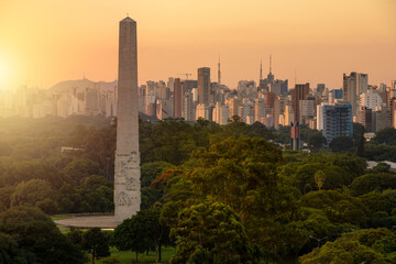 View of the Ibirapuera region in the city of São Paulo, Brazil. 
