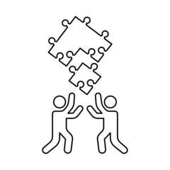 people make up puzzle icon, vector illustration