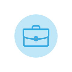 Blue suitcase icon vector on white background