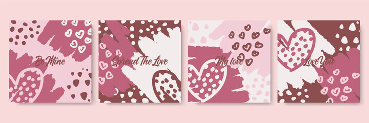 Love valentine's greeting cards with hand drawn concept. Design for special days, women's day, valentine's day, birthday, mother's day, father's day, Christmas, wedding, and event celebrations.