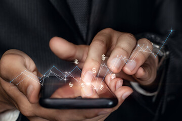 Financial analyst research using modern mobile devices.